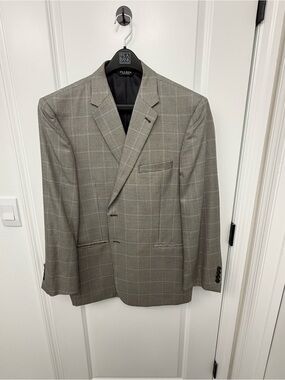 Jos. A. Bank Men's Signature Collection Gray Windowpane Sport Coat size 48R